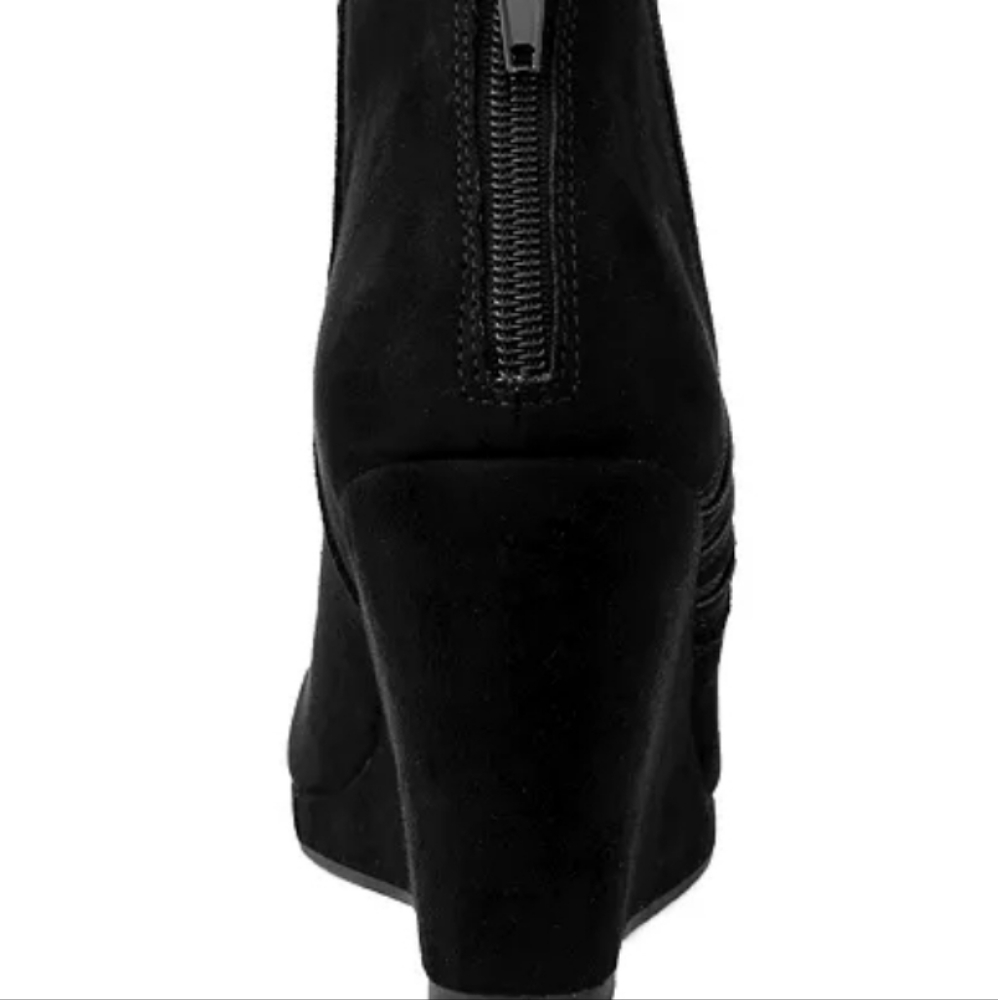 Sugar Jayla Wedge Anklr Booties Black -6.5 - Picture 3 of 9